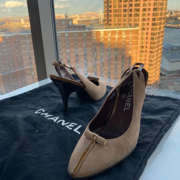 Chanel Nude Slingback Heels size 7. EUC - Picture 2 of 5